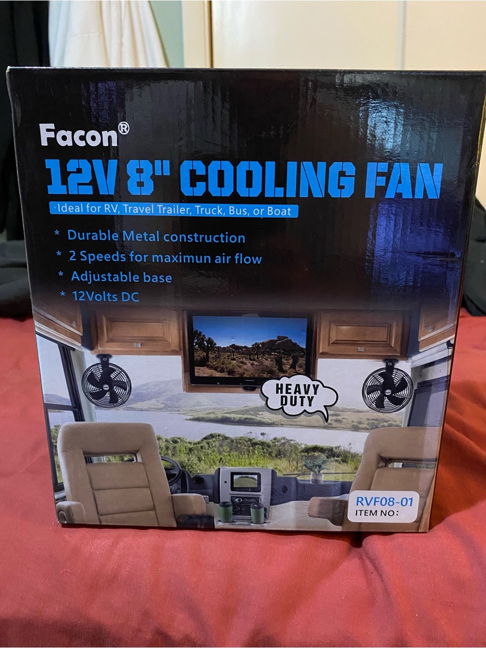 12V 8" Cooling Fan - Black
